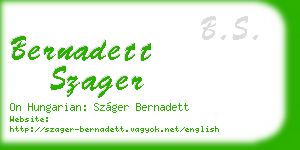 bernadett szager business card