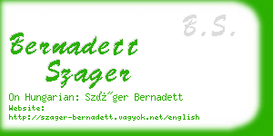 bernadett szager business card